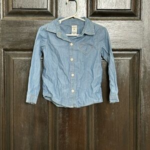 Carter’s 3T Girls Button-Up Denim Shirt with Heart Pocket